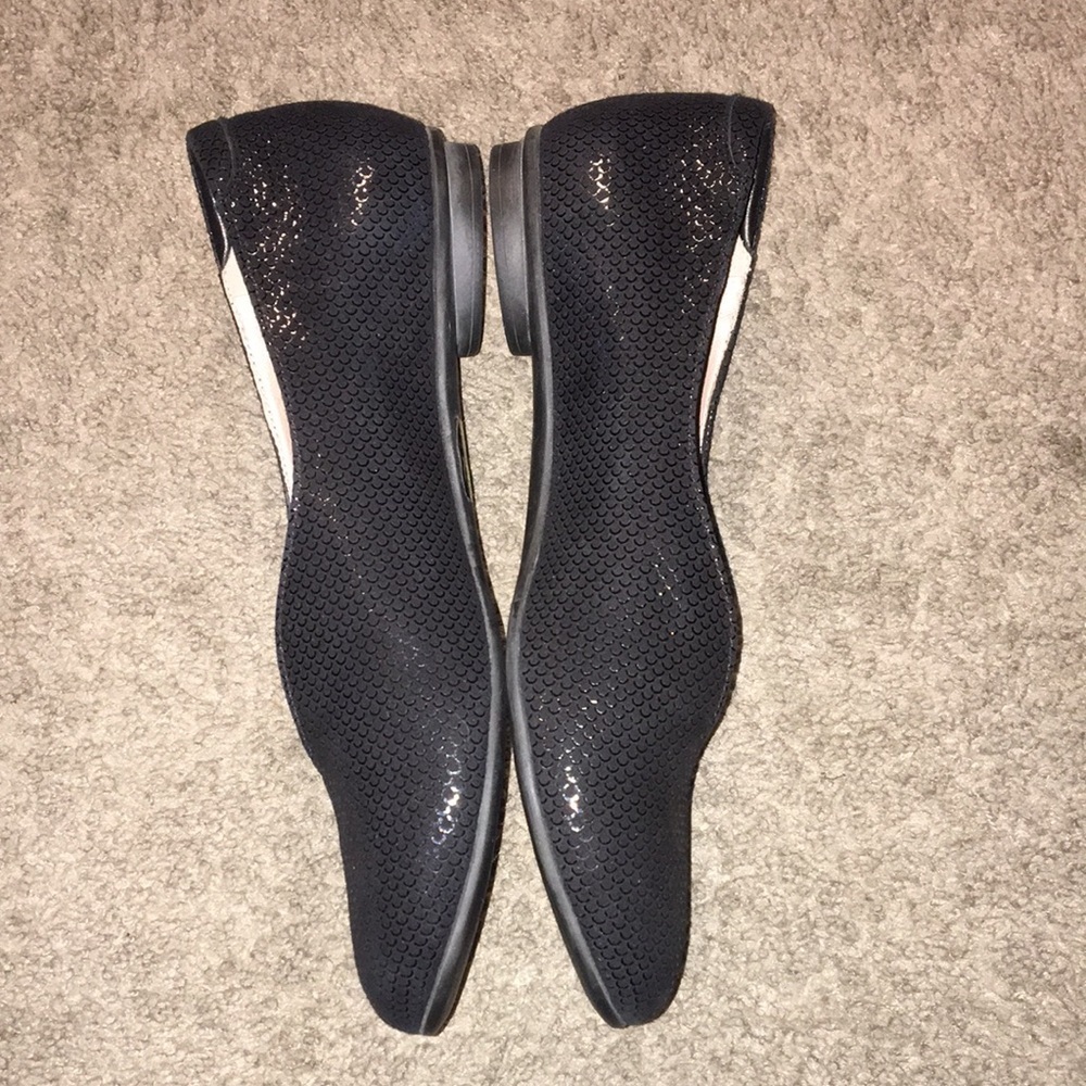 BeautiFeel Black Jolie Shiny Scale Print  Suede Slip On Leather Flats - Picture 6 of 10